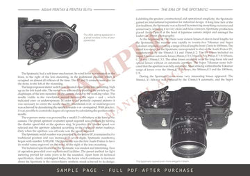Asahi Pentax & Pentax SLR 35mm Cameras 1952–1989 – Collectors' Guide by Danilo Cecchi – sample page 3 (watermarked preview)