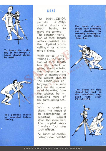 SOM Berthiot Pan-Cinor 8 mm – How to Use, English Leaflet – sample page 2