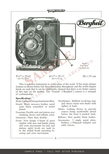 Voigtländer Cameras and Lenses – Willoughbys, New York, English Catalogue – sample page 2 (watermarked preview)