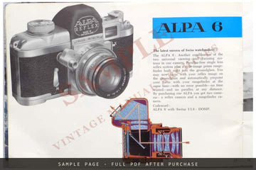 Alpa Reflex – The All-in-One 35mm Camera – Original Sales Brochure – sample page 2 (watermarked preview)