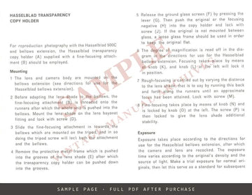 Hasselblad Copy Holder – Instructions, Multilingual – sample page 2