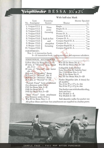 Voigtländer 1938 Catalogue – English Edition 3241 – sample page 2 (watermarked preview)