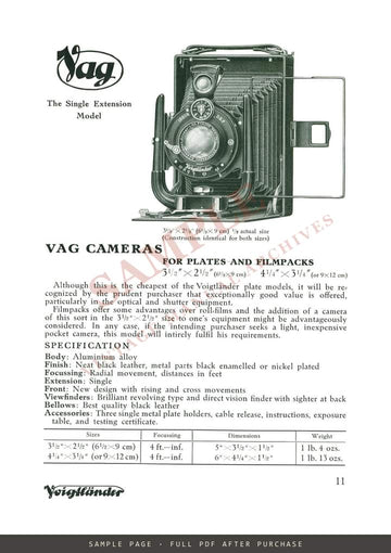 Voigtländer Catalogue, New York, June 1931 – "A Century and Three Quarters of Progress" – sample page 2 (watermarked preview)