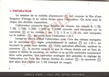 Rectaflex – Instructions d'emploi, French Owner's Manual – sample page 2 (watermarked preview)