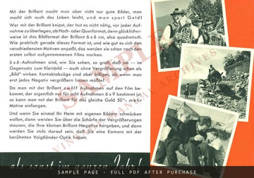 Voigtländer "Für Photojagd und Bilderfang" – Brillant German Folder, April 1936 – sample page 2 (watermarked preview)