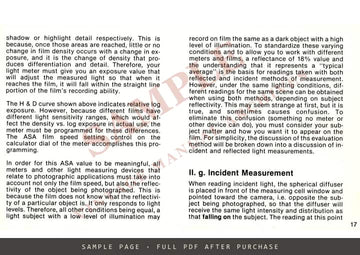 Gossen Luna-Pro F Exposure Meter – Instruction Manual, English – sample page 2 (watermarked preview)