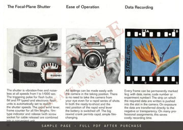 Contarex – Superlative Reflex Camera System Brochure, English – sample page 2 (watermarked preview)