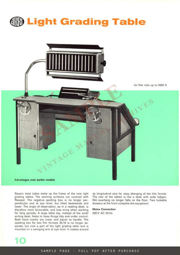 ARRI Film Laboratory Equipment – Second Arnold & Richter Laboratory Brochure – sample page 2 (watermarked preview)
