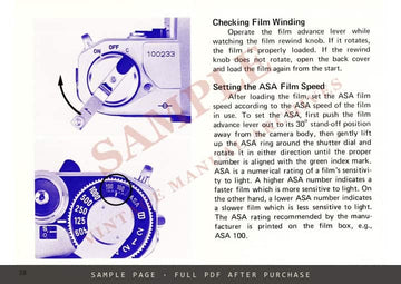 Canon AT-1 SLR Camera – Instructions, English – sample page 2 (watermarked preview)