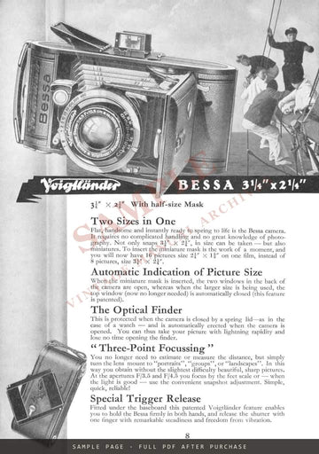Voigtländer 1939 Catalogue – English Edition – sample page 2 (watermarked preview)