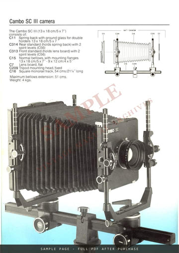 Cambo SC Camera System – Brochure, English – sample page 2 (watermarked preview)