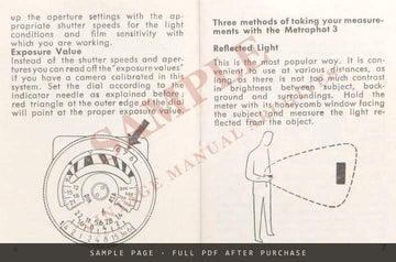 Metrawatt Metraphot 3 Exposure Meter – How to Use Your Metraphot 3, English – sample page 2 (watermarked preview)