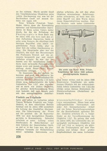 Der Ansporn, 5 March 1929 – "Die Entwicklung der Photographie" and the History of Voigtländer – sample page 2 (watermarked preview)