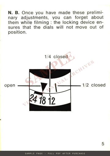 Bolex Exposure Meter – Instructions for Use, English – sample page 2 (watermarked preview)