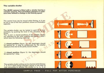 Bolex H8 Reflex Camera – Instructions for Use, English – sample page 2 (watermarked preview)