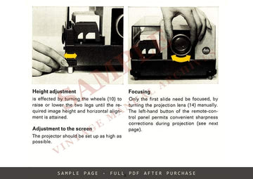 Leitz Pradovit-Color Slide Projector – Instructions, English – sample page 2