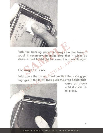 Agfa Billy I – Directions for Use, English – sample page 2 (watermarked preview)