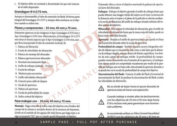 Hasselblad – Rodenstock Apo-Grandagon 4.5/35, 4.5/45 and Grandagon-N 4.5/75 Instructions – sample page 2