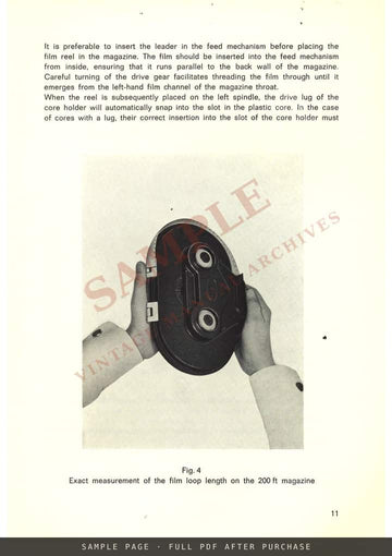 Arriflex 16 M – 200 ft and 400 ft Magazines: Description, Operation, Maintenance – sample page 2 (watermarked preview)