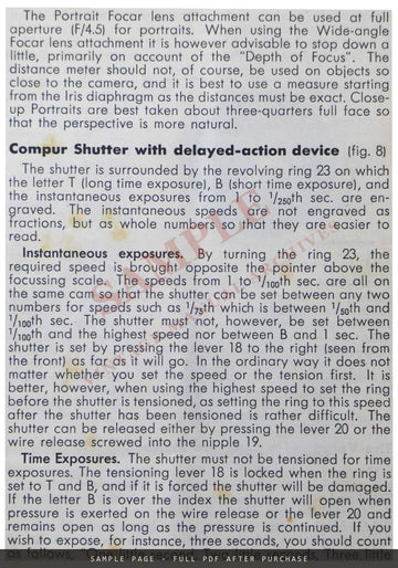 Voigtländer Prominent Instruction Book – English – sample page 2 (watermarked preview)