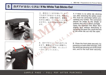 Bronica SQ-Ai Polaroid Land Pack Film Back SQ-i – Instructions, English and Japanese – sample page 2 (watermarked preview)