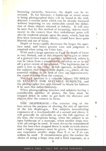 The Goerz Folding Reflex Camera – Directions for Use, C. P. Goerz Optical Works, London – sample page 2 (watermarked preview)