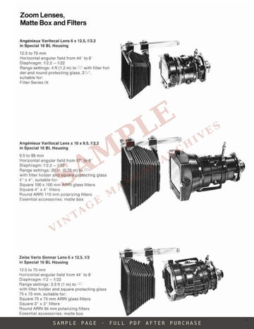 Arriflex 16 BL – "The Quiet" 16 mm Mirror-Shutter Professional Camera: Illustrated Description – sample page 2 (watermarked preview)