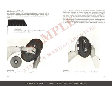 Arriflex 16 M – 60 m and 120 m Kassette: Beschreibung, Bedienung, Wartung, German – sample page 2 (watermarked preview)