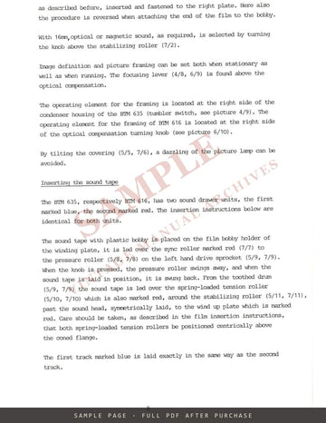 ARRI Film Editing Table BTM 635 (35 mm) and BTM 616 (16 mm) – Instruction Manual – sample page 2 (watermarked preview)