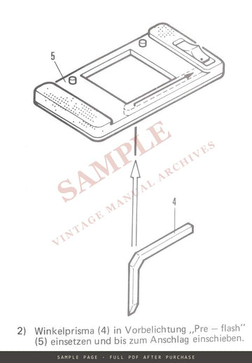 Multiblitz Pre-flash (Vorbelichtung) for Color Dia-Duplicator – German Instructions – sample page 2 (watermarked preview)