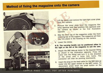 Bolex H16 Reflex-5 Camera – Instruction Manual, English – sample page 2 (watermarked preview)