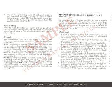 Hasselblad A12 Film Magazine – Instructions, Multilingual – sample page 2