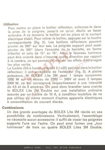 Bolex Lite 2M – Mode d'emploi, French – sample page 2 (watermarked preview)
