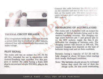 Arrivox-Tandberg Mains Unit – Instruction Manual, English – sample page 2 (watermarked preview)