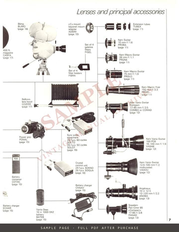 Bolex 16 mm – The Bolex H16 Range, Lenses and Underwater Housing Brochure – sample page 2 (watermarked preview)