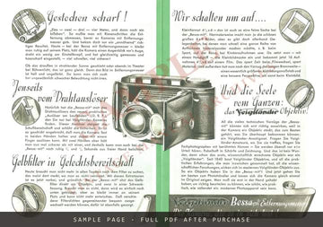 Voigtländer Bessa mit Entfernungsmesser – "Die Kamera, die es in sich hat!" Folder, April 1937 – sample page 2 (watermarked preview)