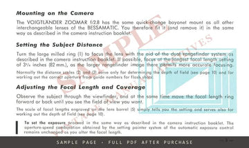 Voigtländer-Zoomar 1:2.8 for Bessamatic – Instructions, English – sample page 2 (watermarked preview)