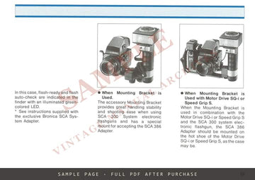 Zenza Bronica SQ-Ai 6x6 – Camera Body Instruction Manual in English – sample page 2 (watermarked preview)