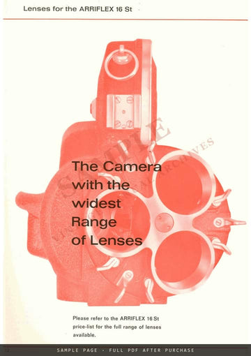 Arriflex 16 St – Mirror Reflex Motion Picture Camera for 16 mm Film: Brochure – sample page 2 (watermarked preview)