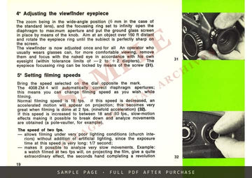 Beaulieu 4008 ZM4 Camera – Instructions for Use, English – sample page 2 (watermarked preview)