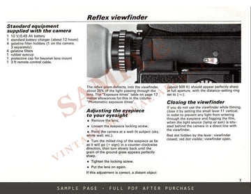 Bolex H16 EL Reflex Movie Camera – Instructions for Use, English – sample page 2 (watermarked preview)