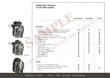 Bolex 16 mm – H16 Reflex Cameras and Accessories Brochure, English – sample page 2 (watermarked preview)