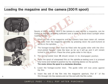Bolex 400 ft Magazine – Instruction Manual, English – sample page 2 (watermarked preview)