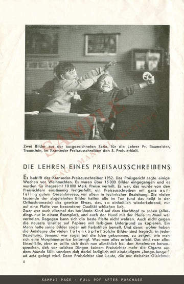 Die Bunten Hefte – Schaja Photo-Mitteilungen, Heft 1, April 1933, with Voigtländer Prominent – sample page 2 (watermarked preview)