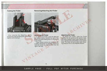 Mamiya RZ67 Pro II Instruction Manual – English – sample page 2 (watermarked preview)