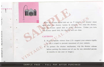 Asahi Pentax H-2 – How to Operate Your 35mm Single Lens Reflex Camera – sample page 2 (watermarked preview)
