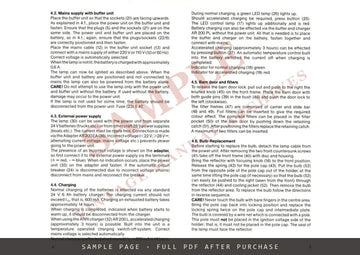ARRI Report 200 HMI Lamp – Instruction Manual, English – sample page 2 (watermarked preview)