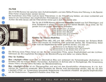 Bolex H16 Reflex-Kamera – Gebrauchsanweisung, German – sample page 2 (watermarked preview)