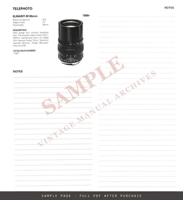 Leica Camera and Lens Pocket Book, 5th Edition – Hove Foto Books – sample page 3 (watermarked preview)