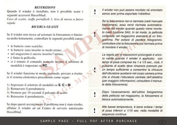 Hasselblad Winder CW – Instruction Manual, English – sample page 3